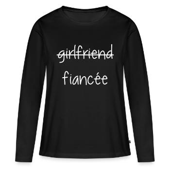 Copine Fiancée - T-shirt manches longues Premium bio Femme - noir - Devant - Julia (174cm)