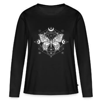 Octulant gothic phases de lune Mitte - T-shirt manches longues Premium bio Femme - noir - Devant - Julia (174cm)