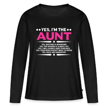 Tante Tante Tante Cadeau - T-shirt manches longues Premium bio Femme - noir - Devant - Julia (174cm)