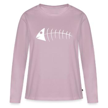 Arête de poisson - T-shirt manches longues Premium bio Femme - rose poudré - Devant - Julia (174cm)
