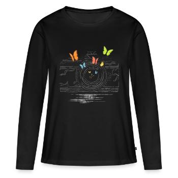 In the objective - Women's Premium Organic Long Sleeve Shirt - black - Front - Julia (174cm)