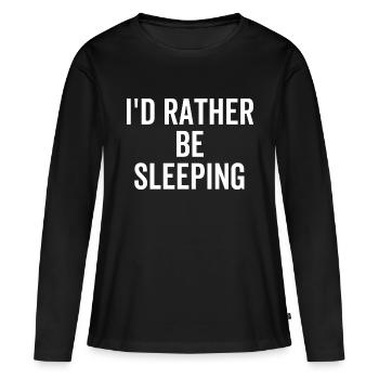 Je préfère dormir - T-shirt manches longues Premium bio Femme - noir - Devant - Julia (174cm)