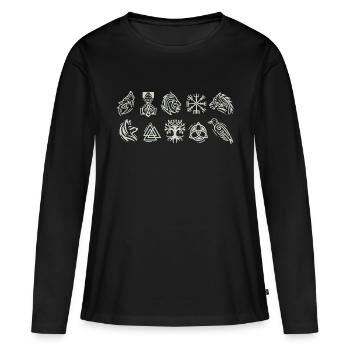 Viking symbol Nordic signs Celts Vegvisir - Women's Premium Organic Long Sleeve Shirt - black - Front - Julia (174cm)