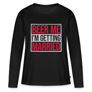 Beer Me Me marier - T-shirt manches longues Premium bio Femme - noir - Devant - Julia (174cm)