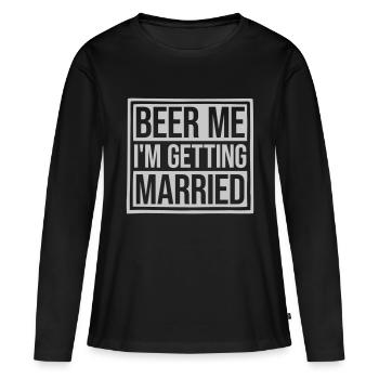 Beer Me Me marier - T-shirt manches longues Premium bio Femme - noir - Devant - Julia (174cm)