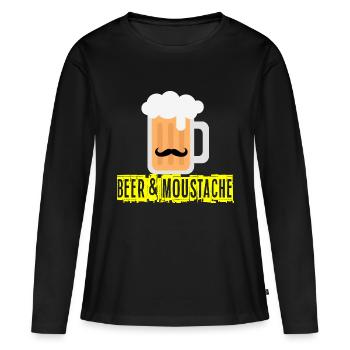 beer - T-shirt manches longues Premium bio Femme - noir - Devant - Julia (174cm)