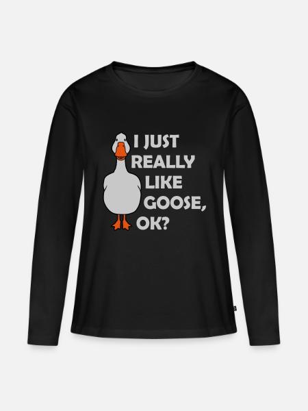 really like goose ok - Frauen Premium Bio Langarmshirt - Schwarz