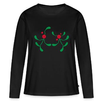 Paires de gui - T-shirt manches longues Premium bio Femme - noir - Devant - Julia (174cm)