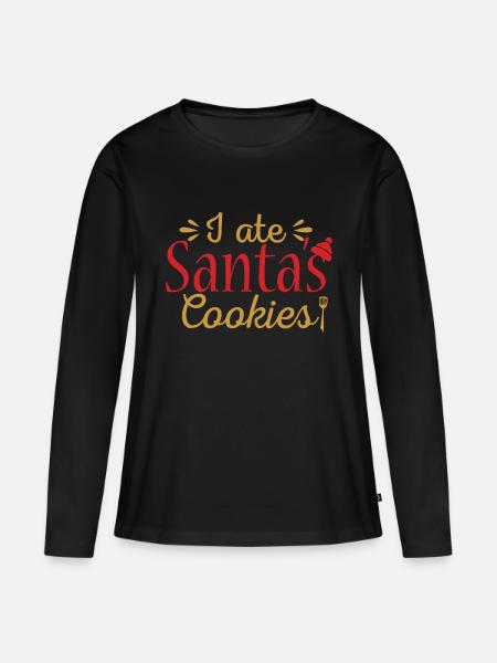 J’ai mangé des BISCUITS du Père Noël - T-shirt manches longues Premium bio Femme - noir