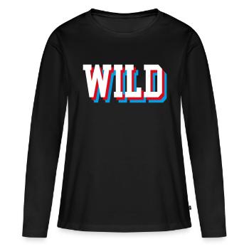 Gliched sauvage - T-shirt manches longues Premium bio Femme - noir - Devant - Julia (174cm)