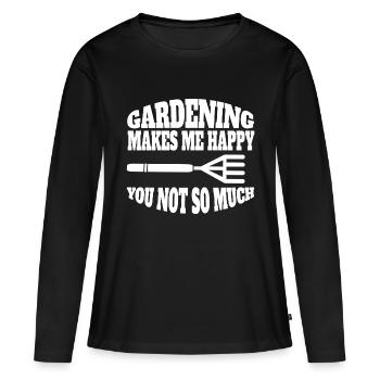 Jardinier Cadeau Hobby Jardinier Verger de jardin - T-shirt manches longues Premium bio Femme - noir - Devant - Julia (174cm)