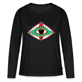 Le troisième oeil - T-shirt manches longues Premium bio Femme - noir - Devant - Julia (174cm)