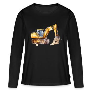 Bagger - Frauen Premium Bio Langarmshirt - Schwarz - Vorne - Julia (174cm)