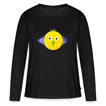 Oiseau - T-shirt manches longues Premium bio Femme - noir - Devant - Julia (174cm)
