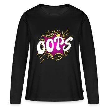 Pardon - T-shirt manches longues Premium bio Femme - noir - Devant - Julia (174cm)