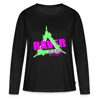 Raver bébé - T-shirt manches longues Premium bio Femme - noir - Devant - Julia (174cm)