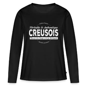 Creusois de Creuse - T-shirt manches longues Premium bio Femme - noir - Devant - Julia (174cm)
