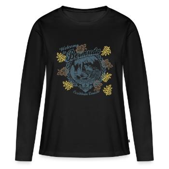 Welcome To Bermudas - Frauen Premium Bio Langarmshirt - Schwarz - Vorne - Julia (174cm)