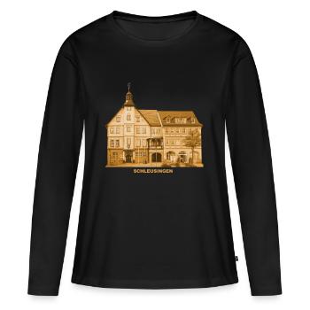 Hôtel de ville de Schleusingen Hildburghausen Thuringe - T-shirt manches longues Premium bio Femme - noir - Devant - Julia (174cm)