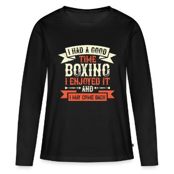 I had a good time boxing I enjoyed it - T-shirt manches longues Premium bio Femme - noir - Devant - Julia (174cm)