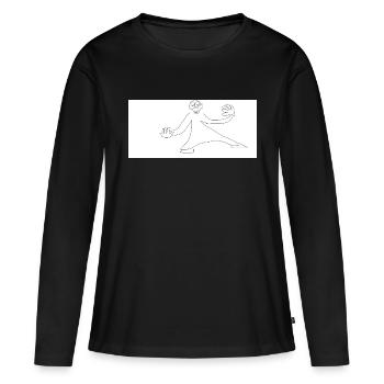 Ginguant - T-shirt manches longues Premium bio Femme - noir - Devant - Julia (174cm)