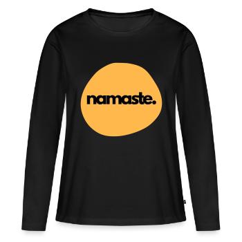 Namasté - T-shirt manches longues Premium bio Femme - noir - Devant - Julia (174cm)