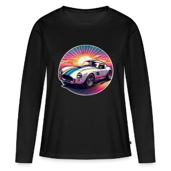 Oldtimer Sonnenuntergang - Frauen Premium Bio Langarmshirt - Schwarz - Vorne - Julia (174cm)