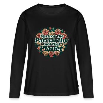 Destroy the Patriarchy not the Planet - Women's Premium Organic Long Sleeve Shirt - black - Front - Julia (174cm)