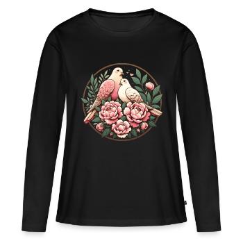 Tourterelles tristes - T-shirt manches longues Premium bio Femme - noir - Devant - Julia (174cm)
