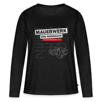 Maurer - Maçonnerie et ventre de bière - Un duo - T-shirt manches longues Premium bio Femme - noir - Devant - Julia (174cm)