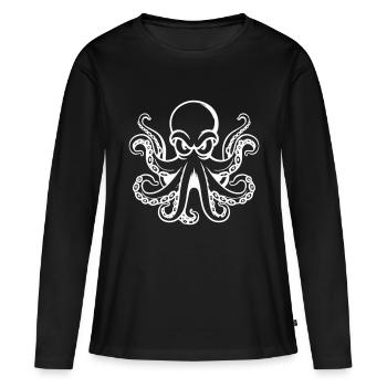 Pieuvre Pieuvre - T-shirt manches longues Premium bio Femme - noir - Devant - Julia (174cm)
