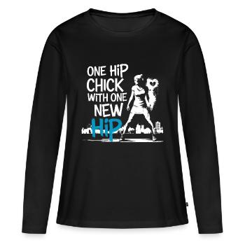 New hips, new energy – Cool chick - Women's Premium Organic Long Sleeve Shirt - black - Front - Julia (174cm)