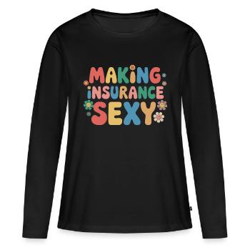 Fresh statement for the insurance world - Women's Premium Organic Long Sleeve Shirt - black - Front - Julia (174cm)