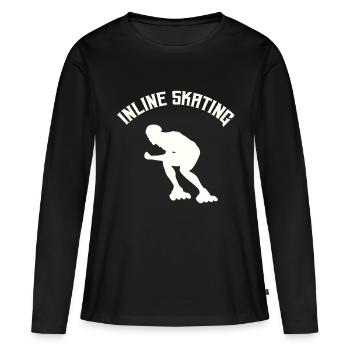 Roller - T-shirt manches longues Premium bio Femme - noir - Devant - Julia (174cm)