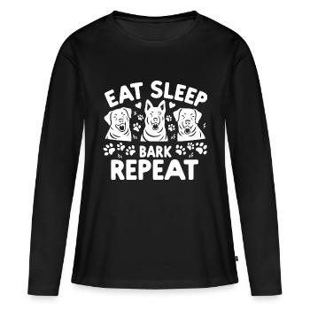 Manger Dormir Écorce Répéter - T-shirt manches longues Premium bio Femme - noir - Devant - Julia (174cm)
