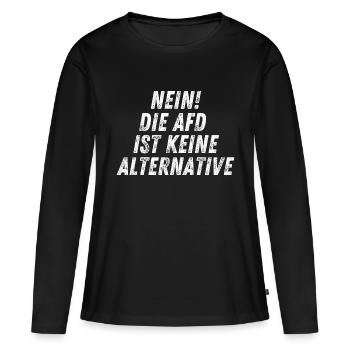NON, L’AFD N’EST PAS UNE ALTERNATIVE - T-shirt manches longues Premium bio Femme - noir - Devant - Julia (174cm)