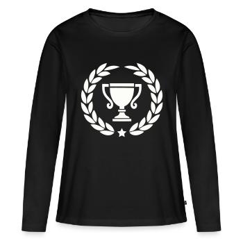 Couronne de laurier coupe - T-shirt manches longues Premium bio Femme - noir - Devant - Julia (174cm)