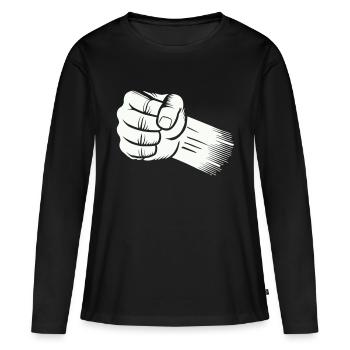 faust - Frauen Premium Bio Langarmshirt - Schwarz - Vorne - Julia (174cm)