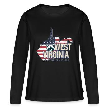 West Virginia Vereinigte Staaten USA Souvenir - Frauen Premium Bio Langarmshirt - Schwarz - Vorne - Julia (174cm)