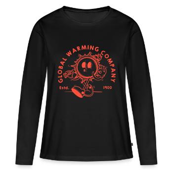 Global warming 2 - T-shirt manches longues Premium bio Femme - noir - Devant - Julia (174cm)