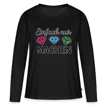 Fais-le - T-shirt manches longues Premium bio Femme - noir - Devant - Julia (174cm)