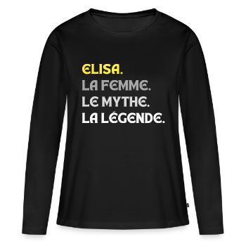 ELISA LA FEMME LE MYTHE LA LEGENDE - T-shirt manches longues Premium bio Femme - noir - Devant - Julia (174cm)