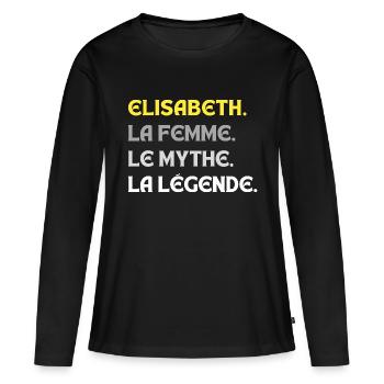 ELISABETH LA FEMME LE MYTHE - T-shirt manches longues Premium bio Femme - noir - Devant - Julia (174cm)