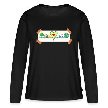 Herzlinie der Erde - Frauen Premium Bio Langarmshirt - Schwarz - Vorne - Julia (174cm)