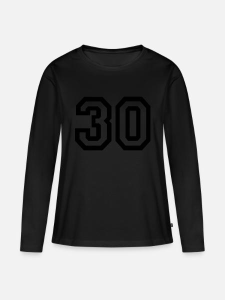 30 Collegestyle - Frauen Premium Bio Langarmshirt - Schwarz