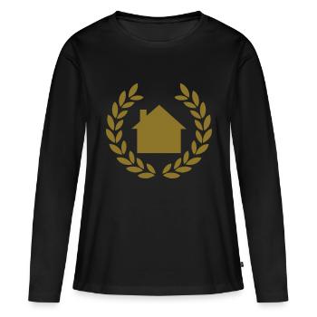 house home - T-shirt manches longues Premium bio Femme - noir - Devant - Julia (174cm)