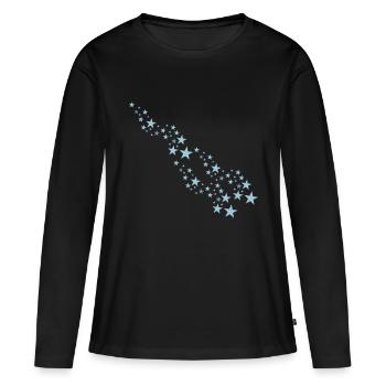 stars - T-shirt manches longues Premium bio Femme - noir - Devant - Julia (174cm)