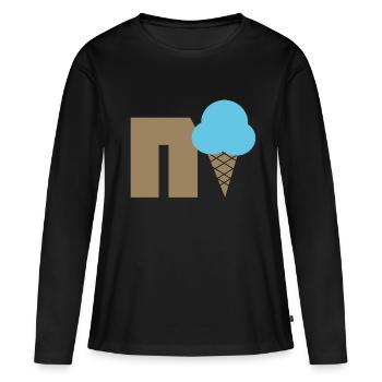 joli bleu - T-shirt manches longues Premium bio Femme - noir - Devant - Julia (174cm)