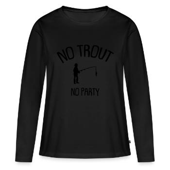 pas de truite pas de fête - T-shirt manches longues Premium bio Femme - noir - Devant - Julia (174cm)