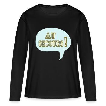 au secours funny cartoon comique - T-shirt manches longues Premium bio Femme - noir - Devant - Julia (174cm)